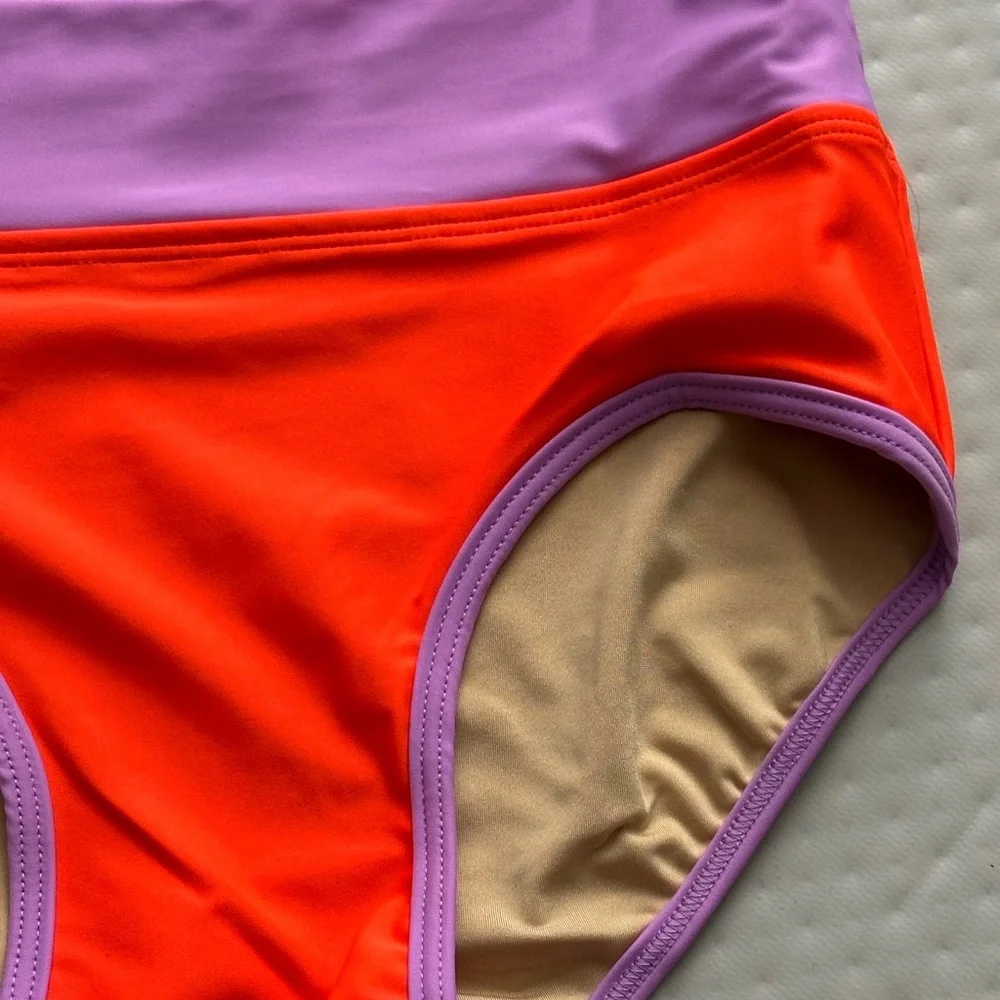 Kandi Kouture Orange Purple High Waist Dance Briefs bottoms‎ TXS 0/2 NWT